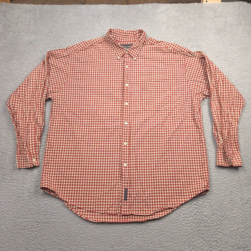 Y2K Abercrombie & Fitch Mens XL Plaid Shirt Reliable Outdoor Goods Red Green